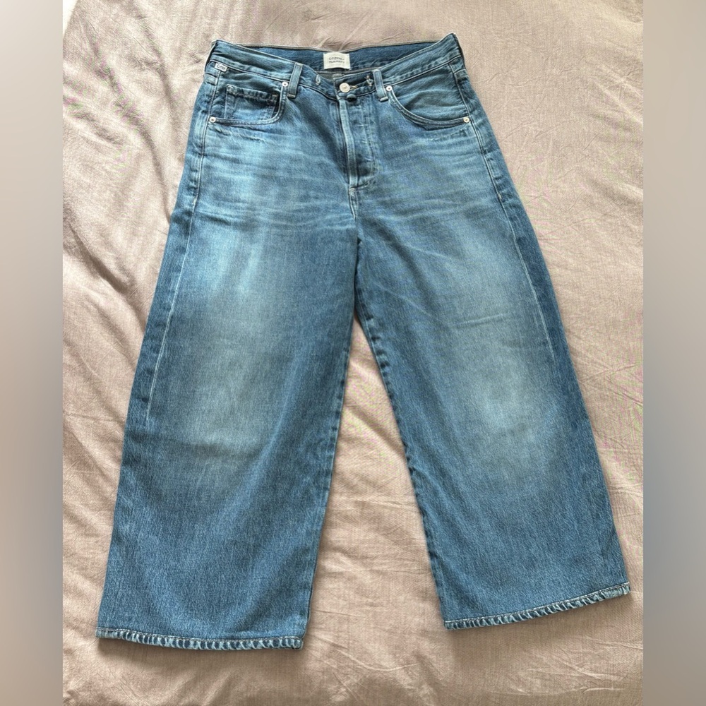 Citizens Of Humanity Brynn Wide Leg Organic Cotton Trousers Cropped Petite